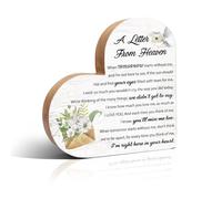 Haizct A Letter From Heaven Carrier Pigeon Wooden Heart Plaque Sign, Grief Gifts for Women, Bereavement Condolences Gifts, Memorial Verse Desk Decor for Women, Mom, Dad, Sister, BFF