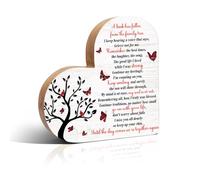Haizct A Limb Has Fallen From Family Tree Butterfly Wooden Heart Plaque Sign, Home Shelf Tabletop Decor, Memorial Poem, Sympathy Gifts For Loss Of Loved One, Remembrance Bereavement Gifts For Friend