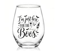 Haizct Cute Halloween Ghost I'm Just Here for The Boos Wine Glass 15 oz
