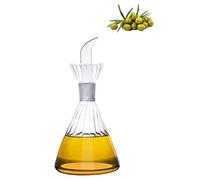 HAIZEEN 250ml/9oz No Funnel Needed Olive Oil & Vinegar Dispenser Glass Cruet Decanter for Kitchen,Lab Glassware Seal Handicraft Keeps Oil Fresh Longer