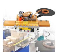 HaiZethonic Portable Edge Banding Machine,Automatic Tape Breaking Edge Banding Machine with Microcomputer Control,Temperature & Speed Adjustable,Dual-Side Gluing,For Curve Straight Edge Sealing TypeA