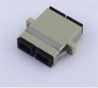 HAIZHI SC adapter duplex 100pcs OM3 OM4 OM5 SM MM fiber optic coupler MM SC-SC upc dual connector IL 0.2dB(Beige)