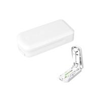 HAJHI 1/3 Pill Cutter Multiple Accurate Adjustable Pill Splitter for Small Large Pills Fine Powder Pill Crusher Back Storage Portable for Patients(White)