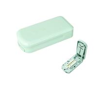 HAJHI 1/3 Pill Cutter Multiple Accurate Adjustable Pill Splitter for Small Large Pills Fine Powder Pill Crusher Back Storage Portable for Patients(Green)