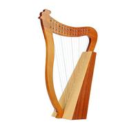 HAJHI 15/19 Strings Lever Harp Box Type Moon Resonance Chamber, Easy to Learn Portable Lap Harp Solid Wood Professionals Lyre Harp Concerts Café(15-string-brown)