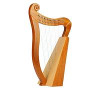 HAJHI 15/19 Strings Lever Harp Box Type Moon Resonance Chamber, Easy to Learn Portable Lap Harp Solid Wood Professionals Lyre Harp Concerts Café(19-string-brown)