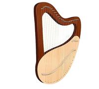 HAJHI 16/19/21-Tone Portable Lyre Harp Tuning Wrench Strings Bags Plectrum, Mahogany Lap Harp Stable Tone for Beginners Children Harp Instruments Bonfire(21-string-box style-brown)