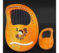 HAJHI 16/19 Strings Portable Harp Instruments Beginners Student Mahogany Lyre Harp with Strings Bags Tuning Wrench Plectrum Cleaning Cloth Gigging Lap Harp(19-string-Case-Butterfly)