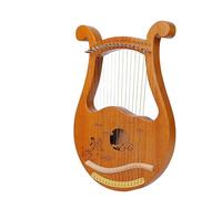 HAJHI 16 Strings Easy to Learn Lyre Harp Portable Box Type Harp Instruments Carving Scales Stable Tone Solid Wood Lap Harp Holiday Party Enthusiasts(A7)