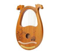 HAJHI 16 Strings Easy to Learn Lyre Harp Portable Box Type Harp Instruments Carving Scales Stable Tone Solid Wood Lap Harp Holiday Party Enthusiasts(A3)