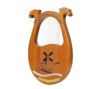 HAJHI 16 Strings Lap Harp Easy to Learn Portable Box Type Solid Wood Lyre Harp Stable Tone Music Lovers Professionals Harp Instruments Entry Level(A2)