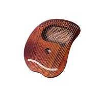 HAJHI 21/24 Strings Beginners Lap Harp Easy to Learn Spare Strings Tuning Wrench Bags Mahogany Lyre Harp Portable Travel Carving Scales Harp Instruments(21 String Brown)