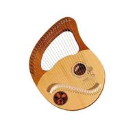 HAJHI 21/24 Strings Beginners Lap Harp Easy to Learn Spare Strings Tuning Wrench Bags Mahogany Lyre Harp Portable Travel Carving Scales Harp Instruments(24 String - a)