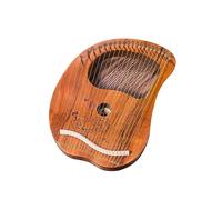 HAJHI 21/24 Strings Beginners Lap Harp Easy to Learn Spare Strings Tuning Wrench Bags Mahogany Lyre Harp Portable Travel Carving Scales Harp Instruments(21 String Wood Color - a)