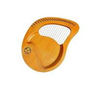 HAJHI 21/24 Strings Beginners Lap Harp Easy to Learn Spare Strings Tuning Wrench Bags Mahogany Lyre Harp Portable Travel Carving Scales Harp Instruments(21 String Wood Color)