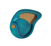 HAJHI 21/24 Strings Beginners Lap Harp Easy to Learn Spare Strings Tuning Wrench Bags Mahogany Lyre Harp Portable Travel Carving Scales Harp Instruments(21 String Blue Green)