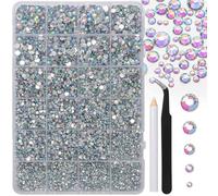 HAJHI 24 Grids Bedazzler Kit with Rhinestones with Tools Bedazzling Kit Portable Diy High Heels Nail Charms Flatback Resin Multicolour(Colour-AB)