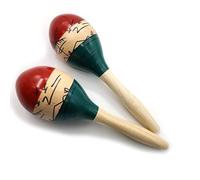 HAJHI 2pcs Painted Wooden Maracas Party Ktv Ambient Props Rhythm Sand Hammer Early Learning Music Enlightenment Sound Clarity for Children Beginners(B)