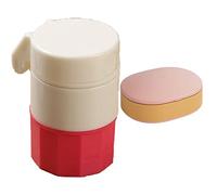 HAJHI 2pcs Storage Pill Crusher for Kid Fine Powder Pill Cutter Precise for Various Sizes Pill Splitter Weekly Dose Large Capacity(Pink)