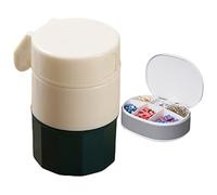HAJHI 2pcs Storage Pill Crusher for Kid Fine Powder Pill Cutter Precise for Various Sizes Pill Splitter Weekly Dose Large Capacity(Green)