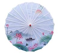 HAJHI 32in Chinese Umbrella Silk Japanese Umbrella Sun Protection Hanfu Photography Parasols for Wedding Portable Lightweight(M)