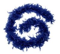 HAJHI 70.8in Feather Garland Diy Crafts Turkey Feather Scarf Bouquet Cake Packaging Costumes Accessories Feather Boa Vibe Props Wedding Party Bars(25g,Navy Blue)