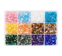 HAJHI Ab-Multicolour Nail Charms Resin Flatback Bedazzling Kit for Diamond Painting Bedazzler Kit with Rhinestones Portable for Craft Enthusiasts(5mm,Set 6)
