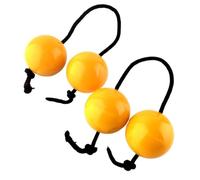HAJHI Adjustable Rope Asalato Shakers Two-Handed Rhythm Percussion, 2pcs Tambourine Kashaka African Traditional Instruments Easy to Learn Party Schools(Yellow)