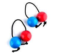 HAJHI Adjustable Rope Asalato Shakers Two-Handed Rhythm Percussion, 2pcs Tambourine Kashaka African Traditional Instruments Easy to Learn Party Schools(Blue Red)