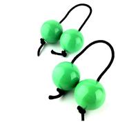 HAJHI Adjustable Rope Asalato Shakers Two-Handed Rhythm Percussion, 2pcs Tambourine Kashaka African Traditional Instruments Easy to Learn Party Schools(Green)