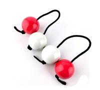 HAJHI Adjustable Rope Asalato Shakers Two-Handed Rhythm Percussion, 2pcs Tambourine Kashaka African Traditional Instruments Easy to Learn Party Schools(Red White)