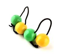 HAJHI Adjustable Rope Asalato Shakers Two-Handed Rhythm Percussion, 2pcs Tambourine Kashaka African Traditional Instruments Easy to Learn Party Schools(Yellow Green)