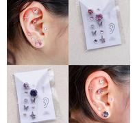 HAJHI Artificial Crystal Ear Acupuncture Self-Adhesive Ear Seeds Acupuncture Kit for Relaxation Balance Health for Women Everyday(1pcs,Pink)