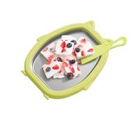HAJHI At Home Rolled Ice Cream Maker Reusable No Electricity Rolled Ice Cream Tray Quick Frozen with 2 Scrapers Instant Ice Cream Maker for Picnic(Green,Aluminum alloy)