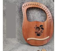 HAJHI Beginners Lyre Harp with Bags Tuning Wrench Cleaning Cloth Mahogany Harp Instruments Steel Strings Travel Portable Lap Harp Children's Performances(19 String Vintage Ginkgo Biloba)