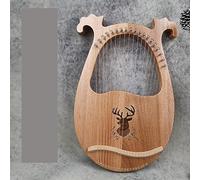 HAJHI Beginners Lyre Harp with Bags Tuning Wrench Cleaning Cloth Mahogany Harp Instruments Steel Strings Travel Portable Lap Harp Children's Performances(19 String Log Reindeer-B)