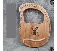 HAJHI Beginners Lyre Harp with Bags Tuning Wrench Cleaning Cloth Mahogany Harp Instruments Steel Strings Travel Portable Lap Harp Children's Performances(19 String Log Reindeer-A)