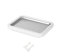 HAJHI Birthday Instant Ice Cream Maker No Electricity Rolled Ice Cream Maker with Scrapers Portable Rolled Ice Cream Tray for Stir-Fry Yogurt(White,23 * 18CM_PACKAGE A)