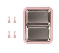 HAJHI Birthday Instant Ice Cream Maker No Electricity Rolled Ice Cream Maker with Scrapers Portable Rolled Ice Cream Tray for Stir-Fry Yogurt(Pink,26.5 * 21.5CM_DOUBLE GRID-A)