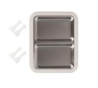 HAJHI Birthday Instant Ice Cream Maker No Electricity Rolled Ice Cream Maker with Scrapers Portable Rolled Ice Cream Tray for Stir-Fry Yogurt(White,26.5 * 21.5CM_DOUBLE GRID-A)