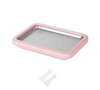 HAJHI Birthday Instant Ice Cream Maker No Electricity Rolled Ice Cream Maker with Scrapers Portable Rolled Ice Cream Tray for Stir-Fry Yogurt(Pink,26.5 * 21.5CM_PACKAGE A)