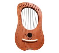 HAJHI Box Type/Board Harp Instruments Set Party Travel Bonfire, Mahogany Lyre Harp 10/16 Strings Portable Tuning Lever Beginners Lap Harp Spare Strings(10 tone log color)