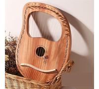 HAJHI Box Type/Board Harp Instruments Set Party Travel Bonfire, Mahogany Lyre Harp 10/16 Strings Portable Tuning Lever Beginners Lap Harp Spare Strings(16 tone log color-C)