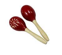 HAJHI Children Percussion 2pcs Maracas Portable Sound Clarity Stage Performance Wooden Rhythm Sand Hammer Tambourine Concerts Bonfire Travel(A)