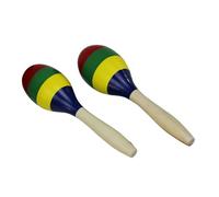 HAJHI Children Percussion 2pcs Maracas Portable Sound Clarity Stage Performance Wooden Rhythm Sand Hammer Tambourine Concerts Bonfire Travel(D)