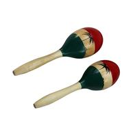 HAJHI Children Percussion 2pcs Maracas Portable Sound Clarity Stage Performance Wooden Rhythm Sand Hammer Tambourine Concerts Bonfire Travel(B)