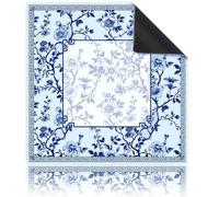 HAJHI Chinese Style Square Mahjong Mat Domestic Use Game Mat for Table Non-Slip Roll-Up Storage for New Year Card Games(80 * 80cm,Blue C)