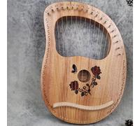 HAJHI Easy to Learn Lap Harp Sets Box Type Classical 19 Steel Strings Mini Harp Mahogany Carving Scales Professionals Lyre Harp Wedding Bar Exams(Rose)