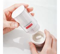 HAJHI Elderly Manual Pill Crusher Portioning Storage Pill Cutter Precise Half/Quarter 4-in-1 Pill Splitter Vitamins Convenient Portable(White)