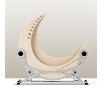 HAJHI Greece Maple Harp Instruments 8/11/15 Strings Moon Lap Harp Parent-Child Playing Stable Tone Cultivating Musical Interest Lyre Harp Teaching(8-note log+free stand)